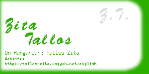 zita tallos business card